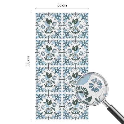 Matinė plėvelė langams su vitražo efektu Mėlynos gėlės