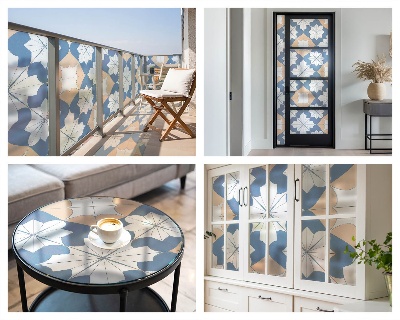 Plėvelė langams privatumui vitražas Simetriniai raštai