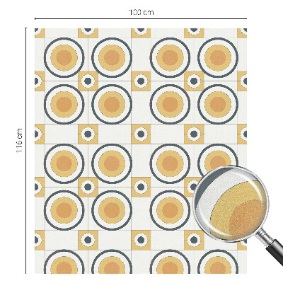 Pieninė plėvelė langams su raštu Retro apskritimai