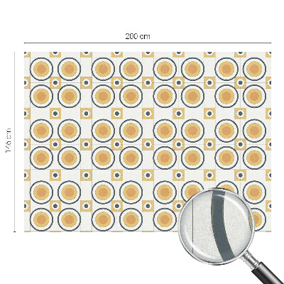 Pieninė plėvelė langams su raštu Retro apskritimai