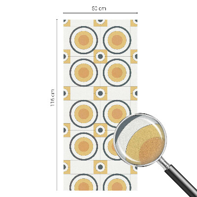 Pieninė plėvelė langams su raštu Retro apskritimai