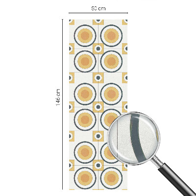 Pieninė plėvelė langams su raštu Retro apskritimai