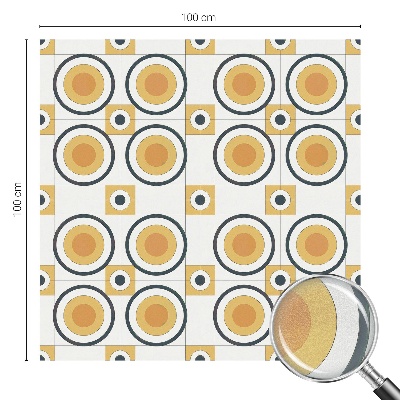 Pieninė plėvelė langams su raštu Retro apskritimai