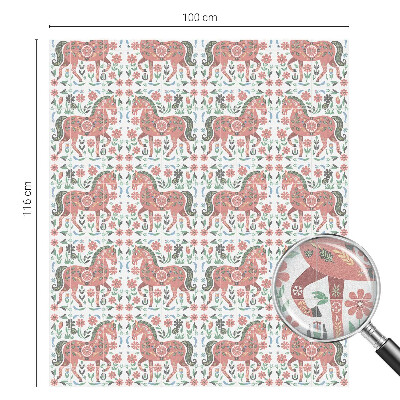 Pieninė plėvelė langams su raštu Spalvingi arkliai