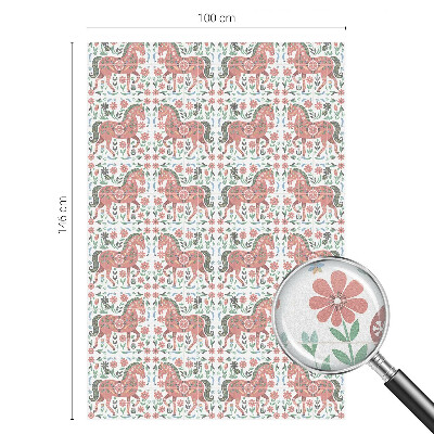 Pieninė plėvelė langams su raštu Spalvingi arkliai