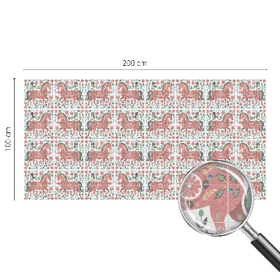 Pieninė plėvelė langams su raštu Spalvingi arkliai