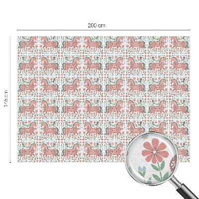 Pieninė plėvelė langams su raštu Spalvingi arkliai