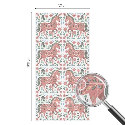 Pieninė plėvelė langams su raštu Spalvingi arkliai