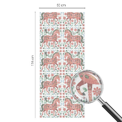 Pieninė plėvelė langams su raštu Spalvingi arkliai