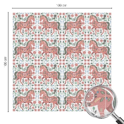 Pieninė plėvelė langams su raštu Spalvingi arkliai