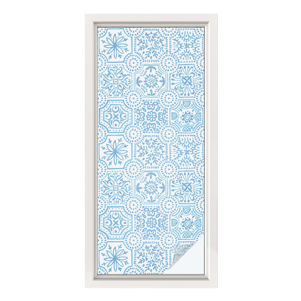 Matinė klijuojama plėvelė langams Mėlynos plytelės