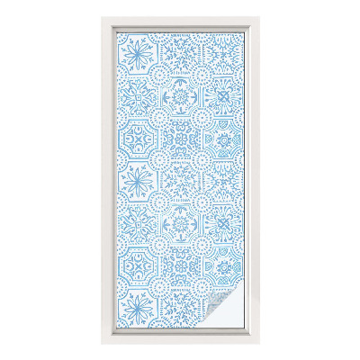 Matinė klijuojama plėvelė langams Mėlynos plytelės