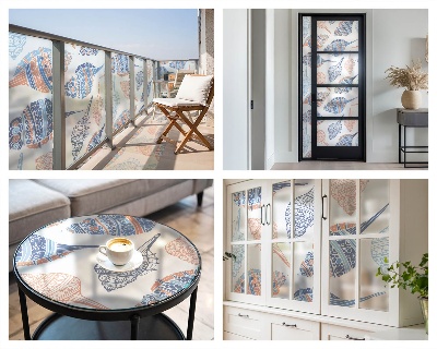 Matinė klijuojama plėvelė langams Jūros kriauklės