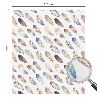 Pieninė plėvelė langams su raštu Boho plunksnos