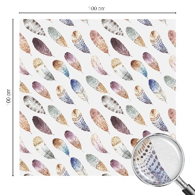 Pieninė plėvelė langams su raštu Boho plunksnos