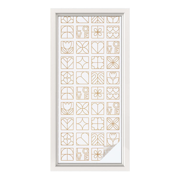 Matinė plėvelė langams su vitražo efektu Geometrinė meilė