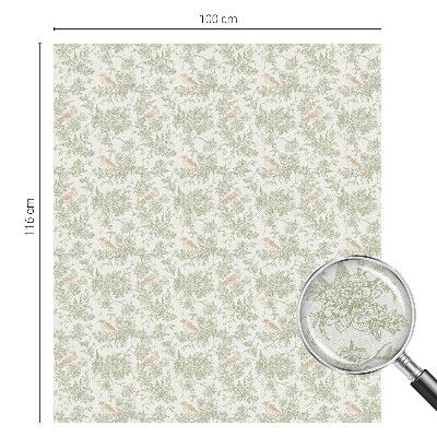 Matinė plėvelė langams su vitražo efektu Paukščiai augalai