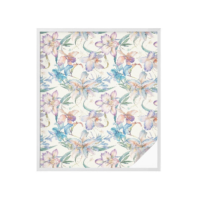 Matinė plėvelė langams su vitražo efektu Gėlių motyvas