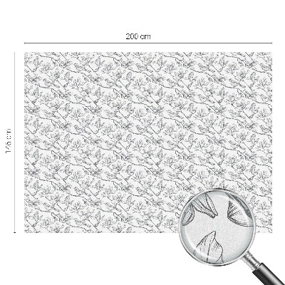 Pieninė plėvelė langams su raštu Paukščiai ir gėlės