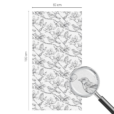 Pieninė plėvelė langams su raštu Paukščiai ir gėlės