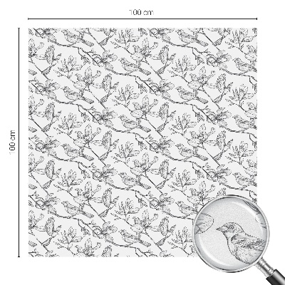 Pieninė plėvelė langams su raštu Paukščiai ir gėlės