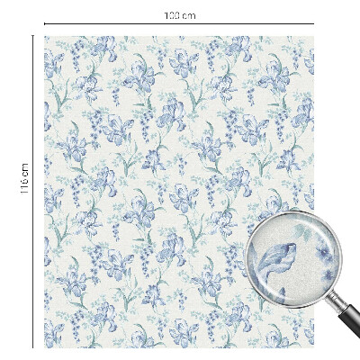 Plėvelė langams privatumui vitražas Mėlynos gėlės