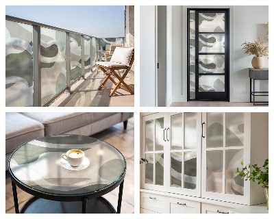 Matinė klijuojama plėvelė langams Organinis raštas