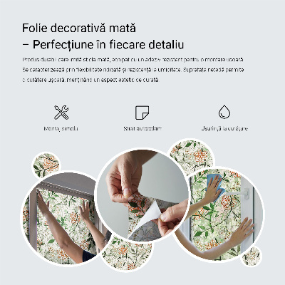 Matinė plėvelė langams su vitražo efektu Botaninis motyvas