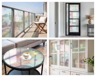 Plėvelė langams privatumui vitražas Vaivorykštės raštai