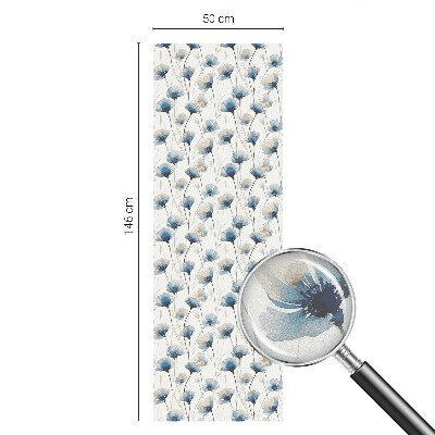 Matinė klijuojama plėvelė langams Mėlynos gėlės