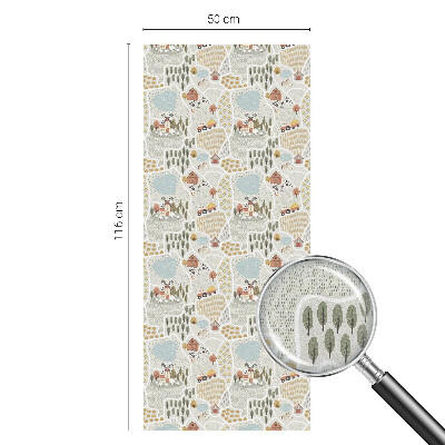 Pieninė plėvelė langams su raštu Idiliškas kaimas