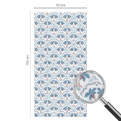 Plėvelė langams privatumui vitražas Mėlynos palmės