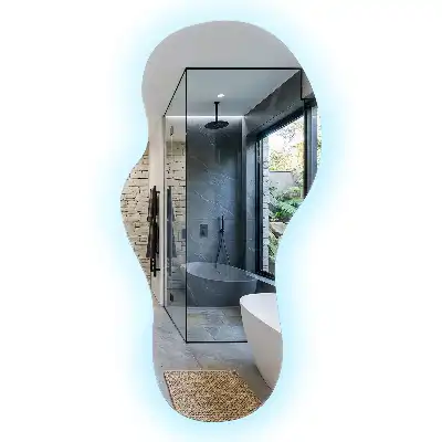 Organiškas veidrodis su LED apšvietimu modernus sieninis