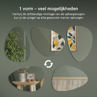 Netaisyklingos formos veidrodis universalus dizainas