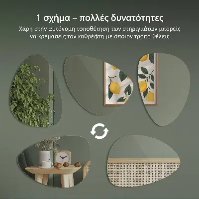 Netaisyklingos formos veidrodis universalaus dizaino