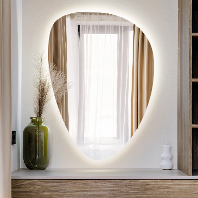 Kiaušinio formos veidrodis su LED apšvietimu