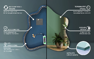 Veidrodis dėmės formos LED apšviestas