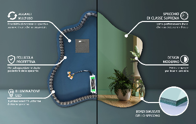 Veidrodis dėmės formos LED apšviestas