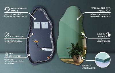 Kreivas veidrodis Modernus su LED