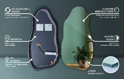 Kreivas veidrodis Modernus su LED