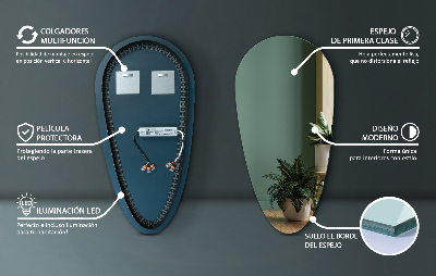 Dekoratyvinis veidrodis lašas su LED apšvietimu