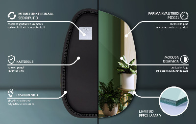 Netaisyklingos veidrodis su led dėmės formos