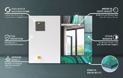 Dekoratyvinis veidrodis Kaukolės ir gėlės - stačiakampis