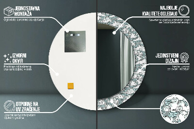 Veidrodis su spausdinimu – apvalus Debesys