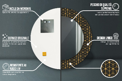 Veidrodis su spausdinimu – apvalus Šešiakampė geometrija