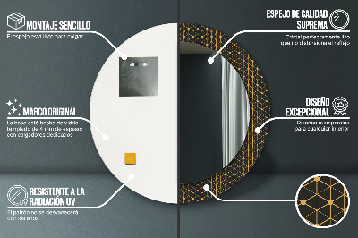 Veidrodis su spausdinimu – apvalus Šešiakampė geometrija