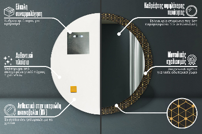 Veidrodis su spausdinimu – apvalus Šešiakampė geometrija