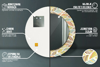 Veidrodis su spausdinimu – apvalus Abstraktus