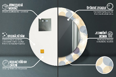 Veidrodis su spausdinimu – apvalus Geometriniai apskritimai