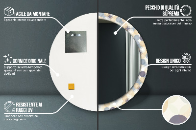 Veidrodis su spausdinimu – apvalus Geometriniai apskritimai